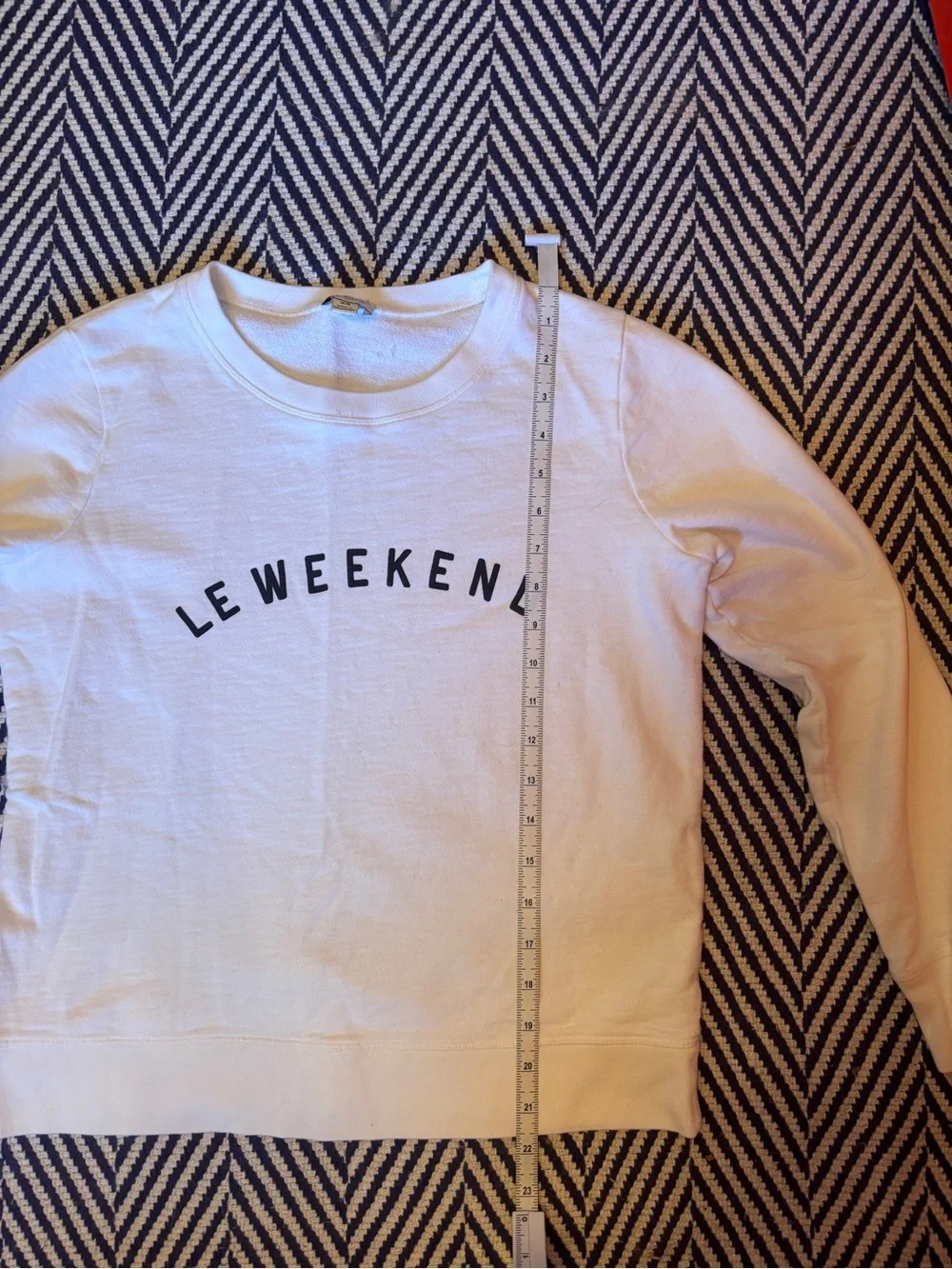 J. Crew White 'Le Weekend' Crewneck Sweatshirt